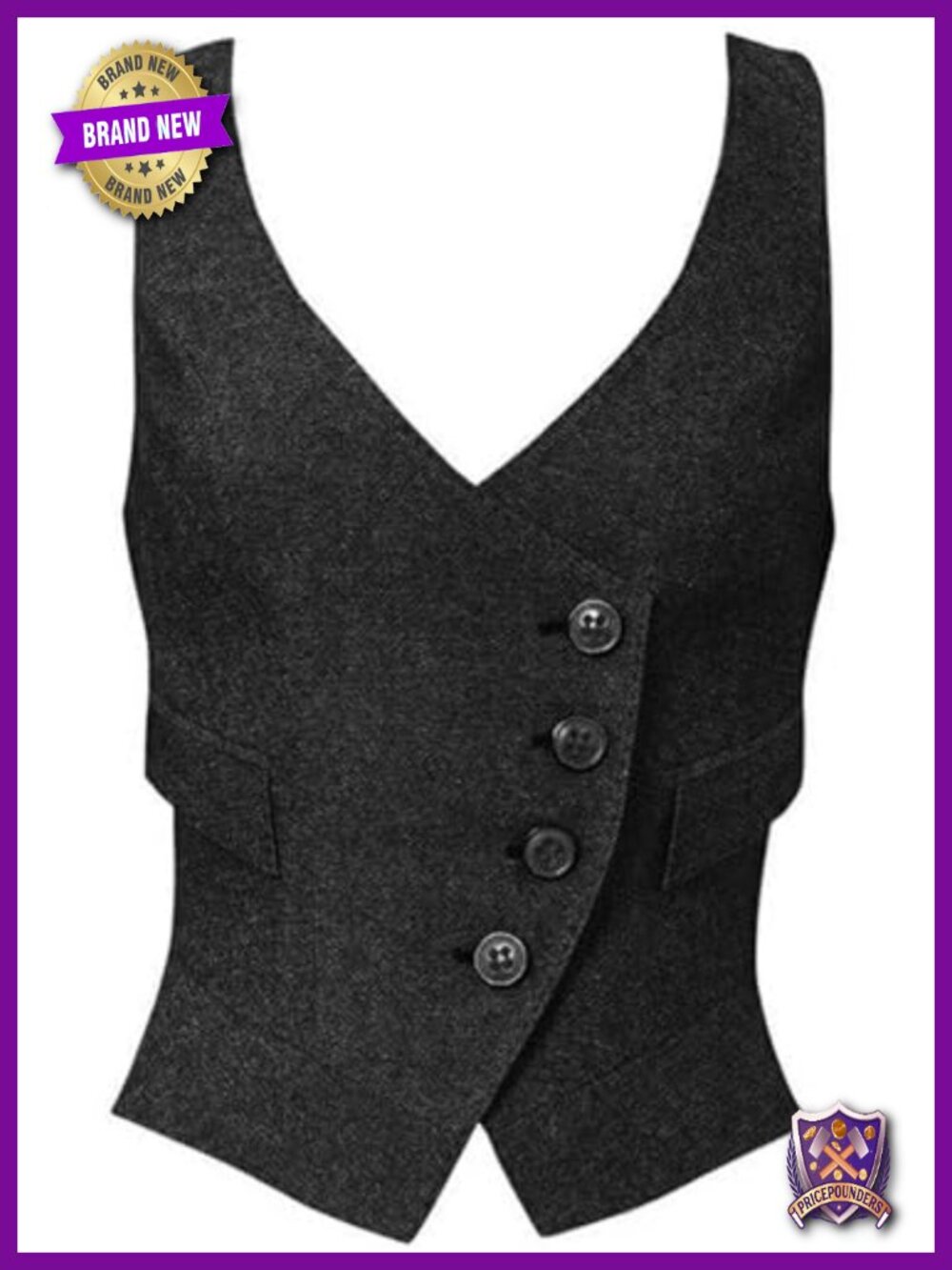 Herringbone Tweed Waistcoat Slim Fit Button Up Vest Sleeveless